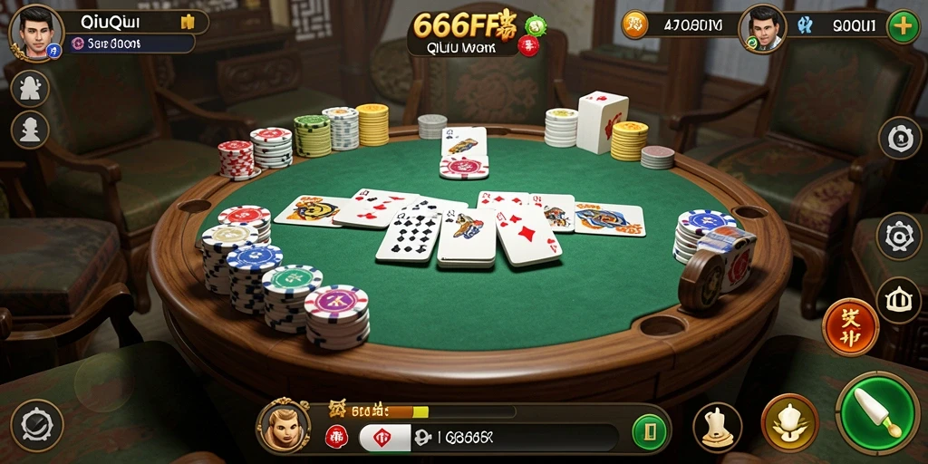 Tampilan gameplay seru dalam permainan QiuQiu.