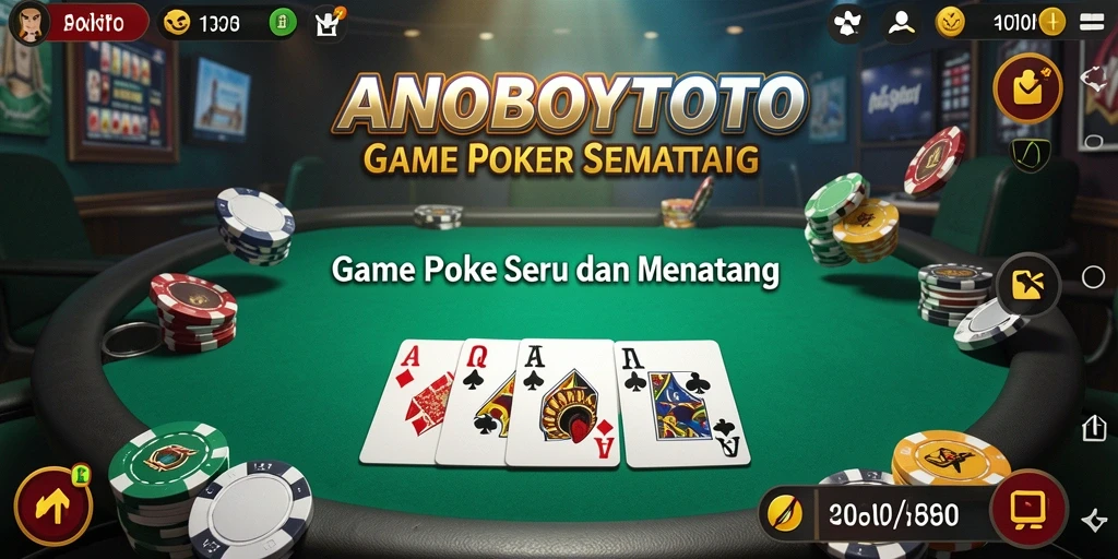 Gameplay seru dan menantang di ANOBOYTOTO saat bermain poker.