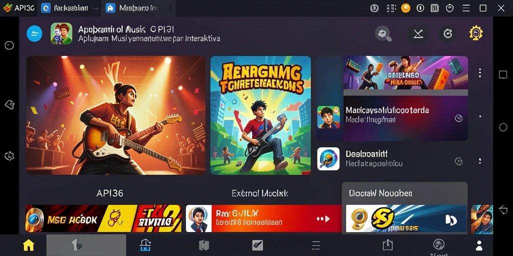 Tampilan gameplay API36 yang interaktif dan menarik dengan elemen musik.