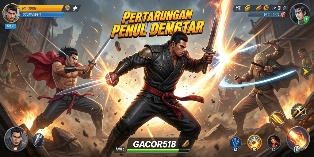 Tampilan mendebarkan saat karakter bertarung di arena GACOR518.
