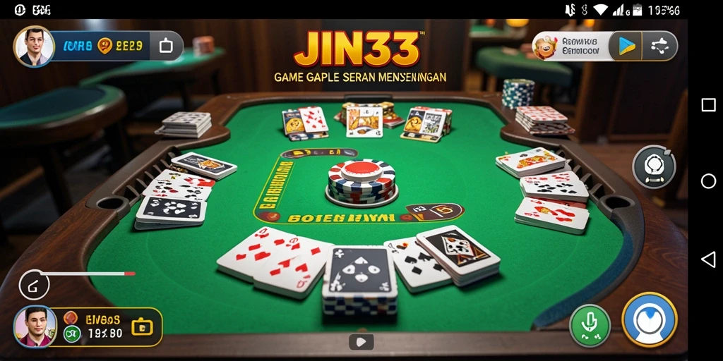 Screenshot utama JIN33 menampilkan aksi seru permainan Gaple.