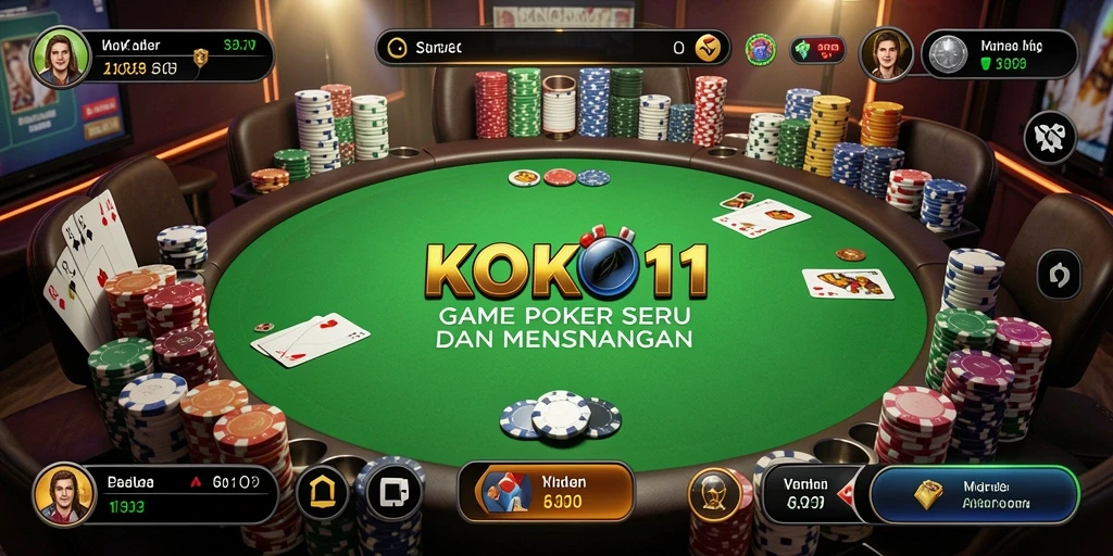 Screenshot KOKO11 menampilkan gameplay poker yang menarik dan dinamis.