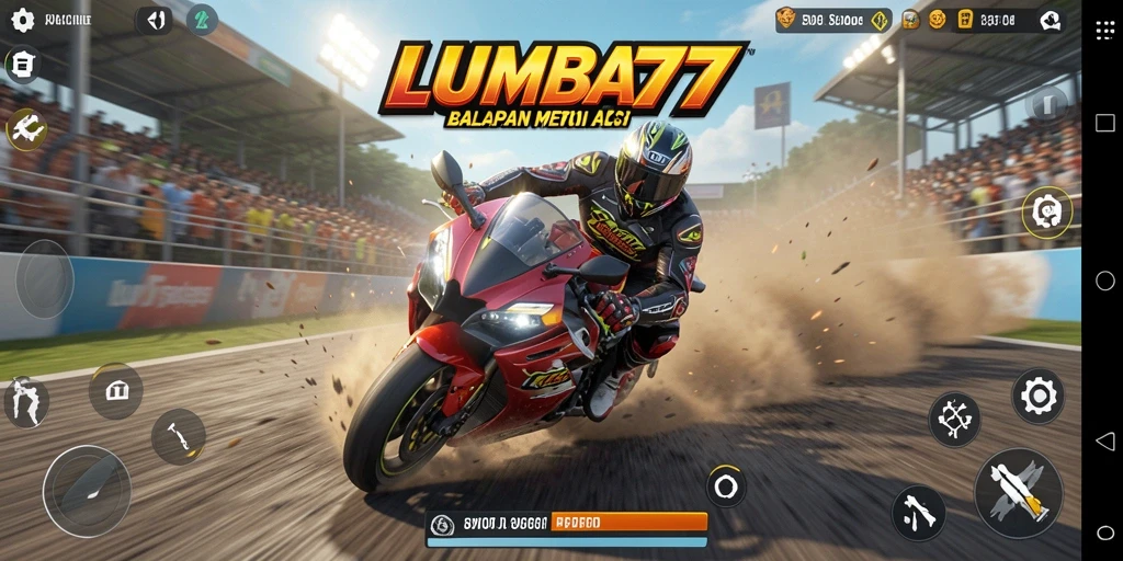 Gameplay LUMBA77 yang penuh aksi dan seru saat balapan motor.