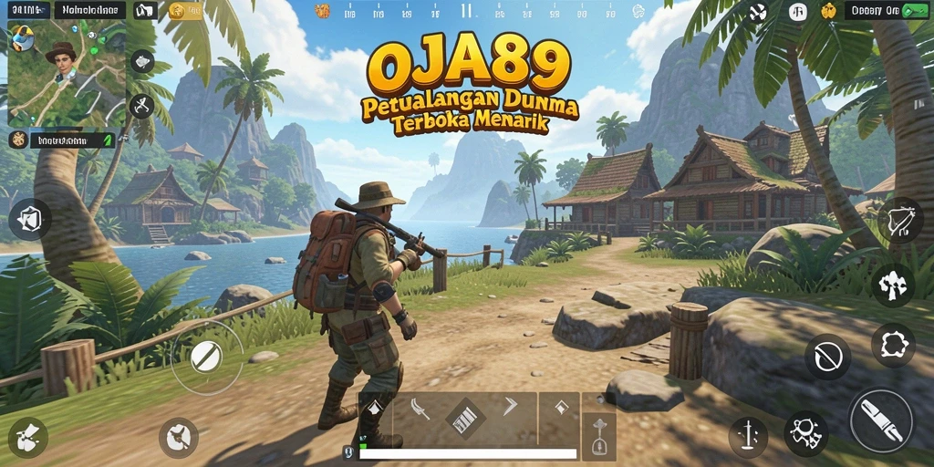 Screenshot OJA89 menunjukkan gameplay eksplorasi dunia terbuka.