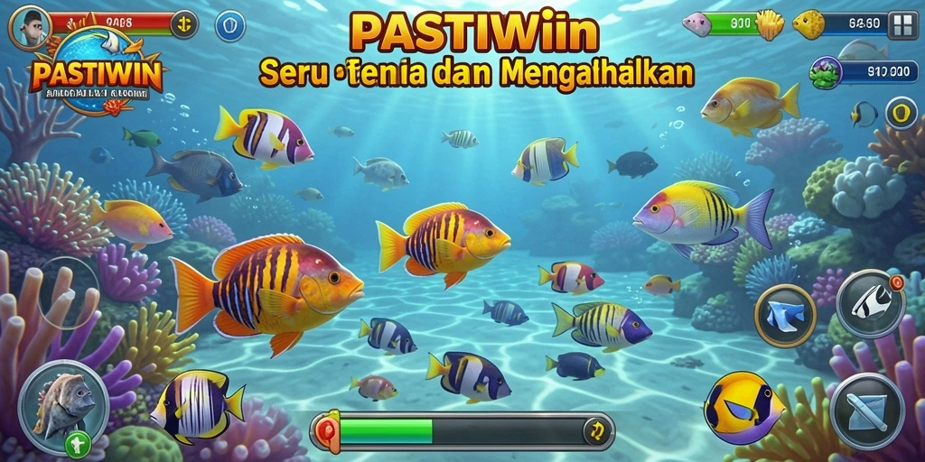 Screenshot PASTIWIN menampilkan aksi menembak ikan yang seru.