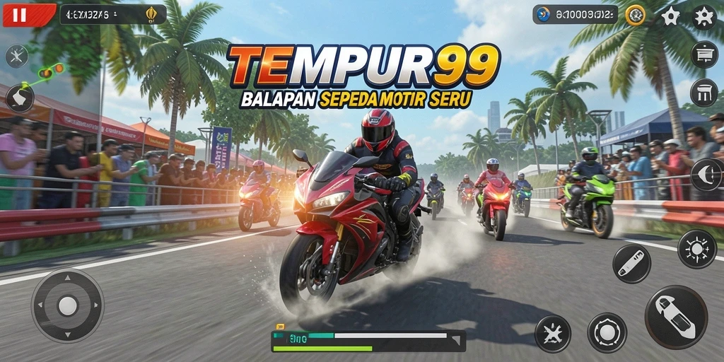 Tampilan gameplay seru dari balapan cepat di TEMPUR99.
