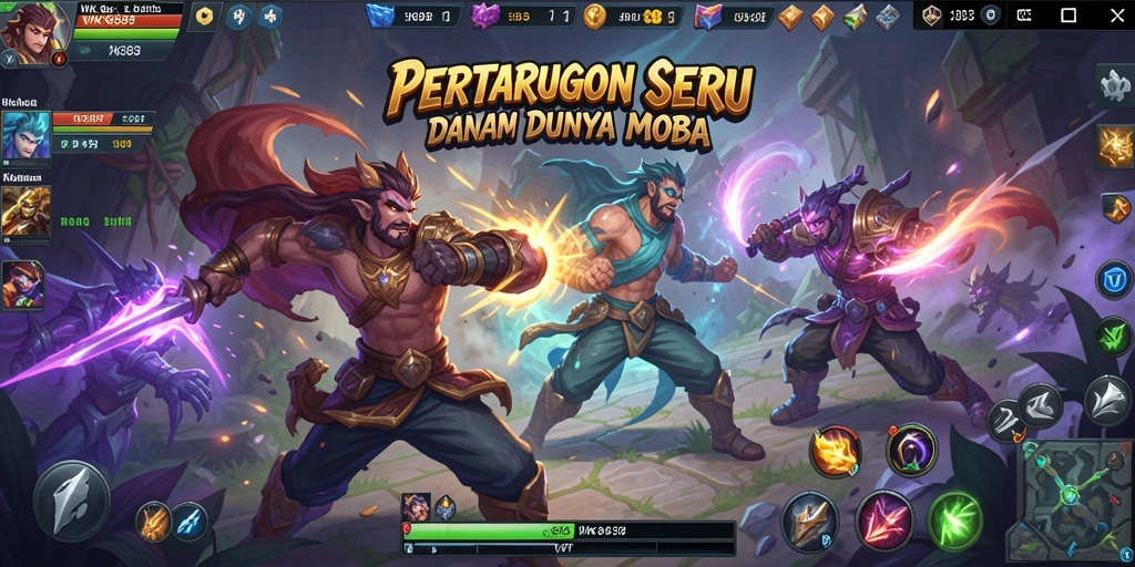 Tangkapan layar gameplay WK888 yang mendebarkan dalam pertarungan MOBA.